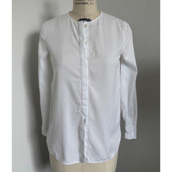 Massimo Dutti Tops - Massimo Dutti | White Cotton L/S Blouse Size 2/XS